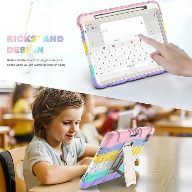 Alt view image 5 of 6 - iPad Air 5th Generation Case 2022 - Protective Case for 10.9'' iPad Air 5th/4th Gen & iPad Pro 11 inch (4th/3rd/2nd/1st), iPad Pro 11 inch Case with Kickstand and Screen Protector -Colourful Pink