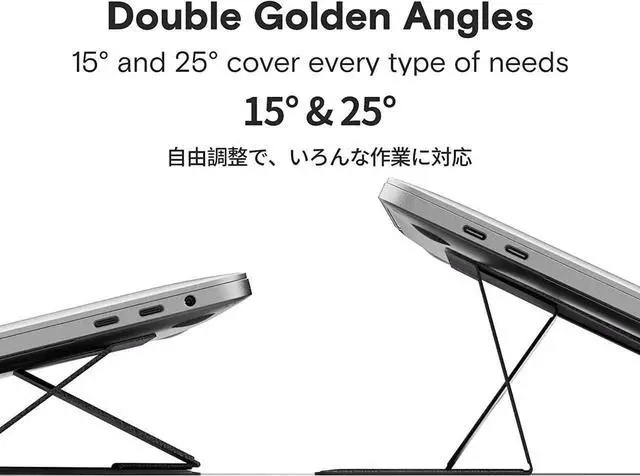 Alt view image 6 of 7 - MOFT Invisible Laptop Stand for Laptops Without Bottom Vents, Lightweight Adhesive 2-Height Repositionable Residue-Free Laptop Desk Stand (Silver)