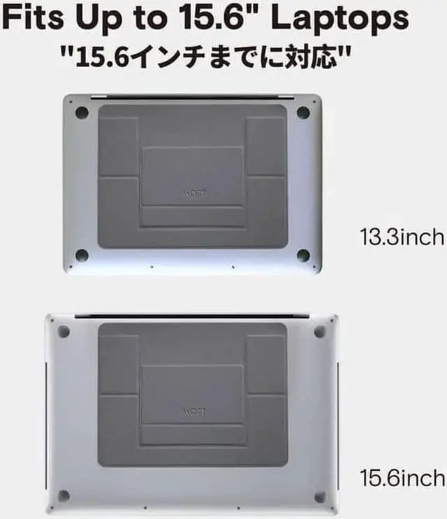 Alt view image 4 of 7 - MOFT Invisible Laptop Stand for Laptops Without Bottom Vents, Lightweight Adhesive 2-Height Repositionable Residue-Free Laptop Desk Stand (Silver)