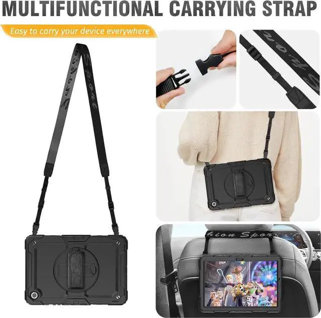 Alt view image 7 of 7 - JAENFONG Case for Galaxy Tab A9+/ A9 Plus Case 11 Inch, Protective with Screen Protector/Hand Strap/Pen Holder, Sturdy Shockproof Galaxy A9 Plus Tablet Case 2023 SM-X210/X216/X218 - Black