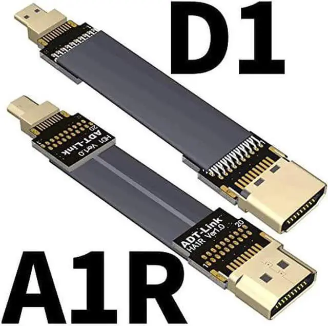 Alt view image 3 of 7 - ADT-LINK FPV Cable for HDMI Micro Mini Flat Camera Connector 5cm-50cm Flexible Wire Line 18Gbps 4K@50/60 2160p for HDMI2.0 for FPV Camera (30cm,A1R-D1)