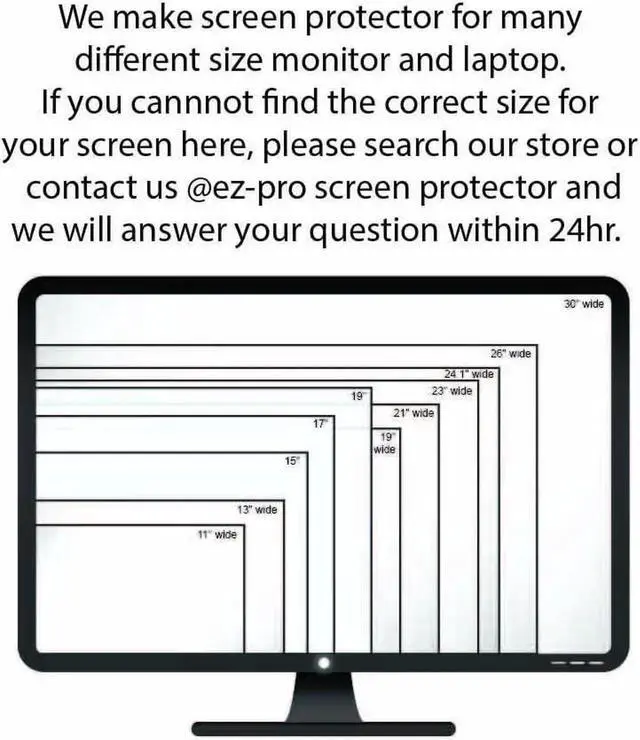 Alt view image 2 of 7 - Premium Privacy Screen Filter for 23 Inches Desktop Computer Monitor. Screen Protector Size is 20 inch width x 11.3 inch height. Anti Glare and Anti Blue Light Protection