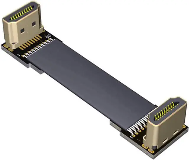 Main image of ADT-LINK Flat Slim Angled Standard HDMI 2.0 Male/Female to HDMI 2.0 Male/Female 20 pin FFC FPC Flat Ribbon Elbow Cable 2K/144hz 4K/60Hz for HDTV AV Aerial Photography A1 (25cm,A3-A3R)