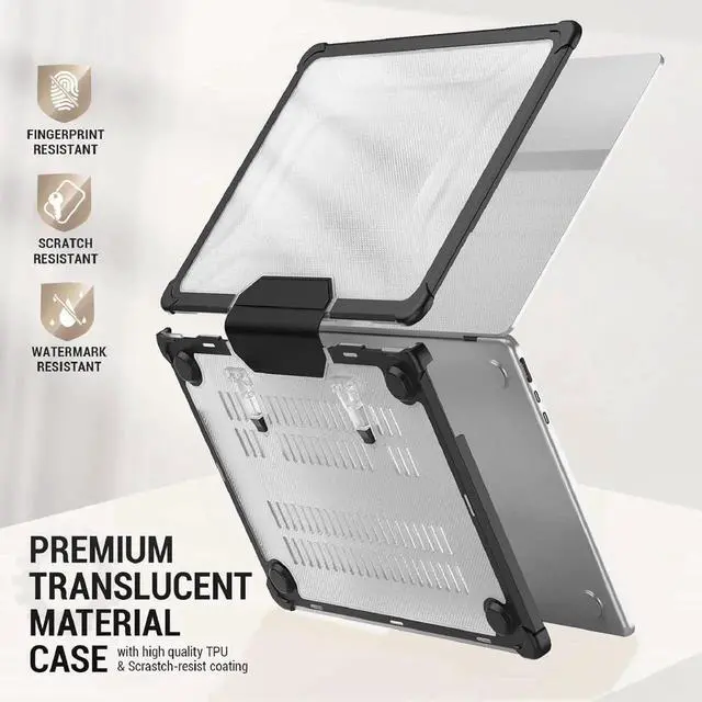 Alt view image 5 of 6 - JAENFONG MBook Pro 16 inch Case 2023/2022/2021 A2991 A2780 A2485, Shock-Absorbing Protection Case with Folding Stand &Mouse Pad/Bag for MBook Pro 16'' M3/M2/M1 A2991 A2780 A2485 (HardBlack)