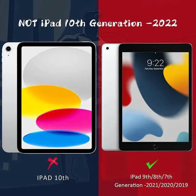 Alt view image 2 of 7 - JAENFONG New iPad 10.2 Case for Kids, iPad 9th/8th/7th Generation Case, 360 Rotating Shockproof Rugged Protective iPad 10.2 inch Case with Pencil Holder Kickstand for Kids Children Boys(Red)