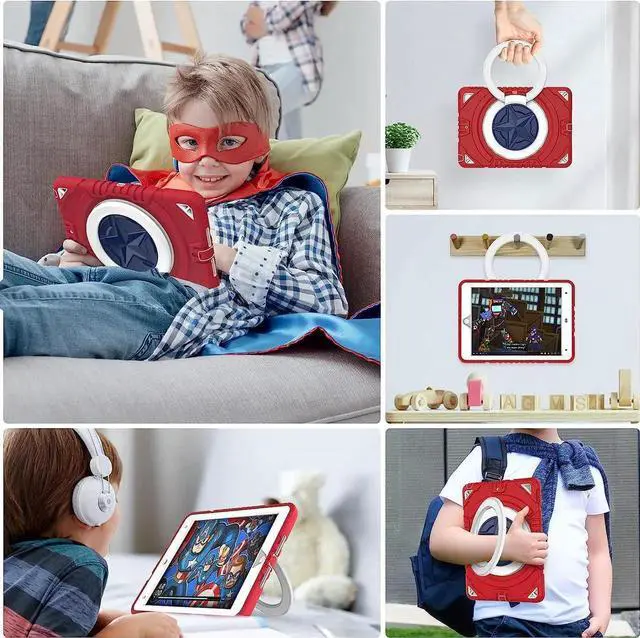 Alt view image 7 of 7 - JAENFONG New iPad 10.2 Case for Kids, iPad 9th/8th/7th Generation Case, 360 Rotating Shockproof Rugged Protective iPad 10.2 inch Case with Pencil Holder Kickstand for Kids Children Boys(Red)