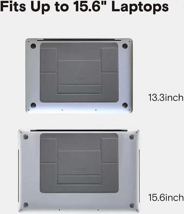 Alt view image 6 of 6 - MOFT Invisible Laptop Stand for Laptops Without Bottom Vents, Lightweight Adhesive 2-Height Repositionable Residue-Free Laptop Desk Table Stand, Up to 16 inch, Load-Bearing 5 kg (Space Gray)