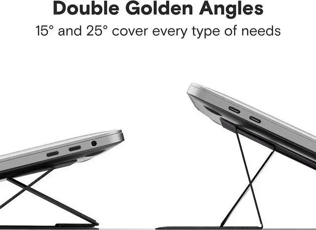 Alt view image 7 of 7 - MOFT Invisible Laptop Stand for Laptops Without Bottom Vents, Lightweight Adhesive 2-Height Repositionable Residue-Free Laptop Desk Stand (Jean Grey)