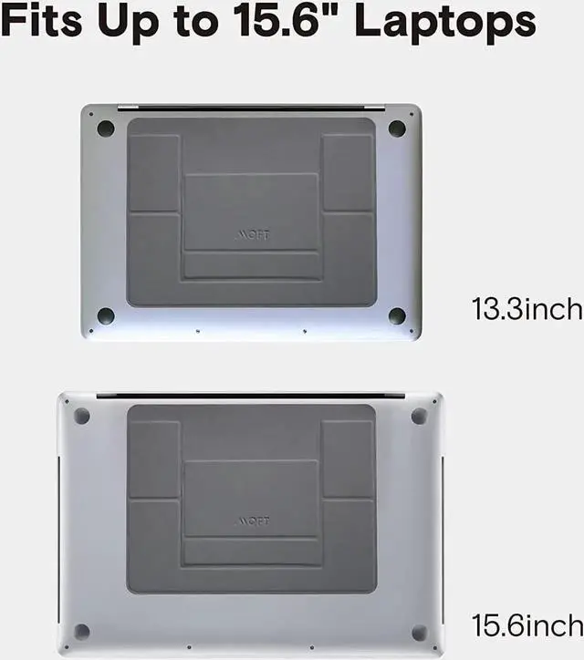 Alt view image 3 of 7 - MOFT Invisible Laptop Stand for Laptops Without Bottom Vents, Lightweight Adhesive 2-Height Repositionable Residue-Free Laptop Desk Stand (Jean Grey)