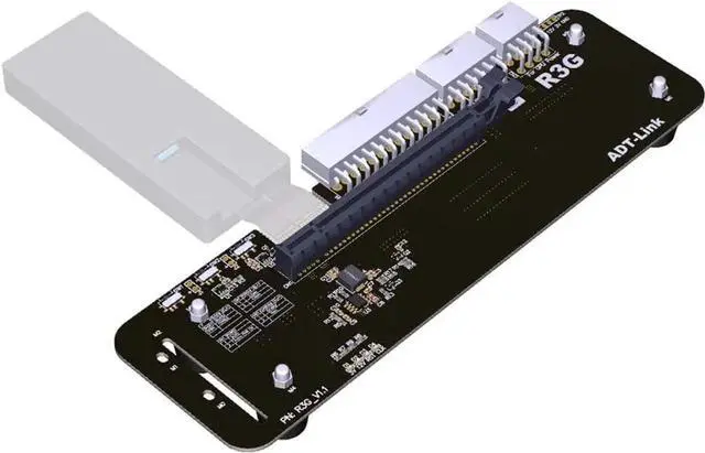 Alt view image 5 of 7 - ADT-Link M.2 Key M NVMe External Graphics Card Stand Bracket with PCIe3.0 x4 Riser Cable 25cm 50cm 32Gbs for ITX STX NUC VEGA64 GTX1080ti (25CM,R43SG)