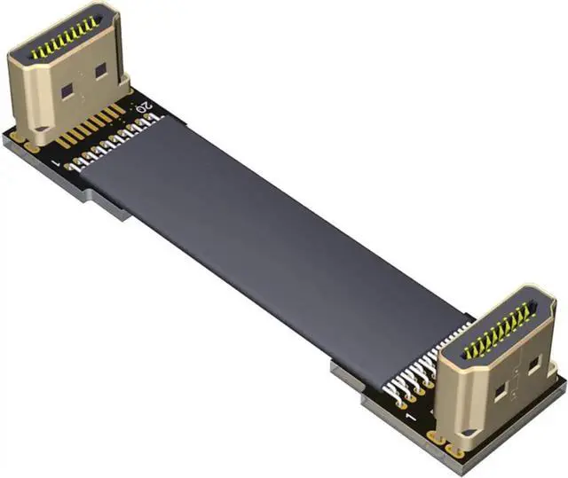Main image of ADT-LINK Flat Slim Angled Standard HDMI 2.0 Male/Female to HDMI 2.0 Male/Female 20 pin FFC FPC Flat Ribbon Elbow Cable 2K/144hz 4K/60Hz for HDTV AV Aerial Photography A1 (2m,A2-A3)