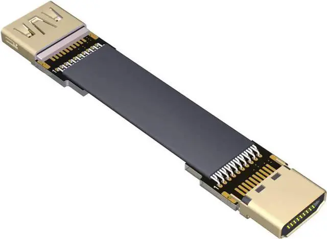 Main image of ADT-LINK Flat Slim Angled Standard HDMI 2.0 Male/Female to HDMI 2.0 Male/Female 20 pin FFC FPC Flat Ribbon Elbow Cable 2K/144hz 4K/60Hz for HDTV AV Aerial Photography A1 (1.8m,A1-A4)