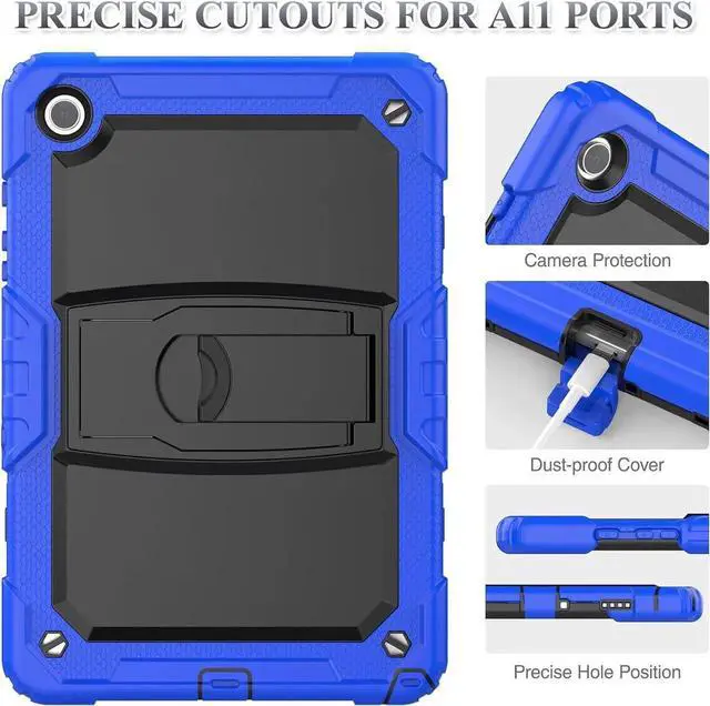 Alt view image 2 of 6 - JAENFONG for Galaxy Tab A9+ Plus 5G Tablet Case 11'' 2023 with Screen Protector Shoulder Strap& Stand, Drop-Proof Case for Galaxy Tab A9+/A9 Plus 11'' SM-X210/X216/X218,Blue