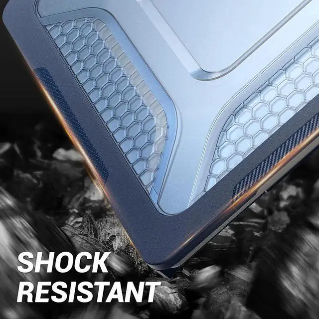 Alt view image 4 of 5 - JAENFONG MBook Air 15 inch Case 2023 Release A2941 M2 Chip, Shock-Absorbing Protection Case with Folding Stand &Mouse Pad/Bag for MBook Air 15\u201d A2941 M2 Chip (Blue)