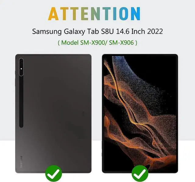 Alt view image 5 of 7 - JAENFONG Galaxy Tab S8 Ultra 14.6 Inch Case: Military Grade Tab S8U Case 2022 Heavy Duty Shockproof Protective Cover-S-Pencil Holder-Rotating Stand-Hand/Shoulder Strap for Samsung Tab S8 U Black