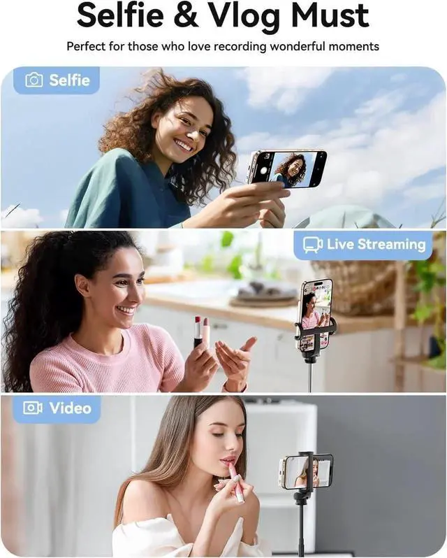 Alt view image 3 of 7 - ESSGAER Magnetic Phone Vlog Selfie Monitor Screen, HD Display with Bluetooth Remote for Selfie Vlog Live Stream TikTok Compatible with iPhone & Android