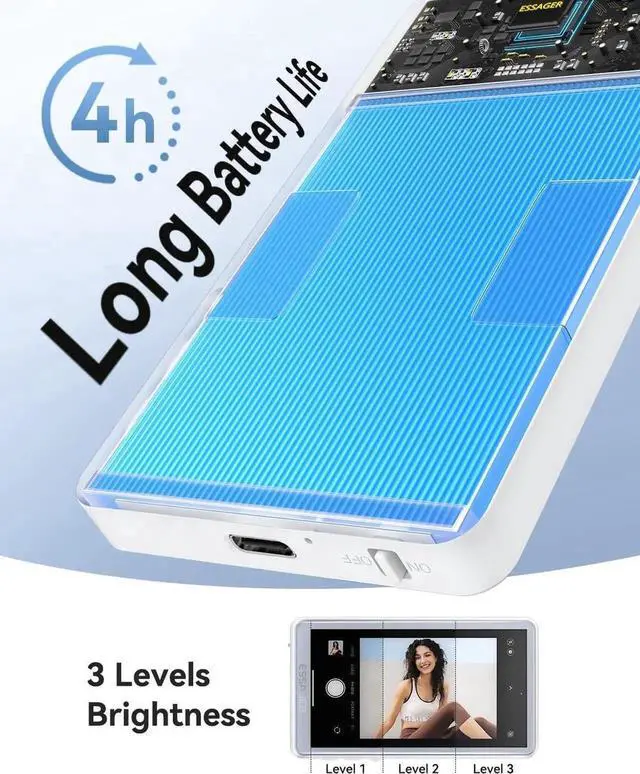 Alt view image 4 of 7 - ESSGAER Magnetic Phone Vlog Selfie Monitor Screen, HD Display with Bluetooth Remote for Selfie Vlog Live Stream TikTok Compatible with iPhone & Android