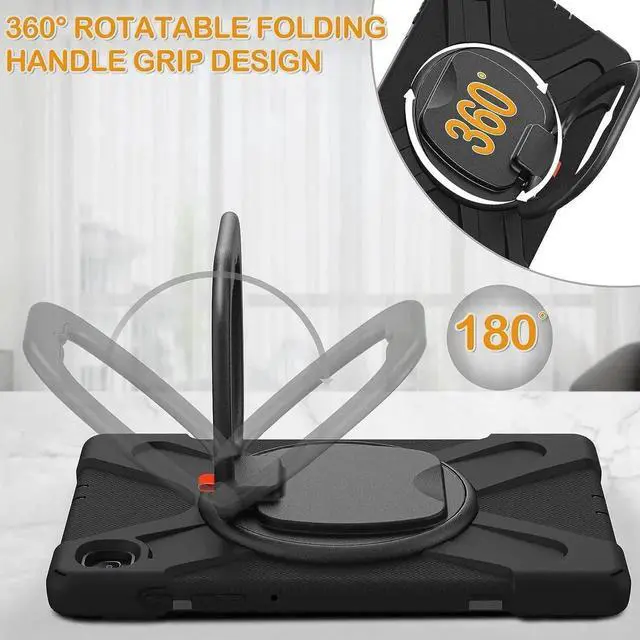 Alt view image 3 of 5 - Galaxy Tab S6 Lite Case 2020,Heavy Duty Rugged Silicone Case with Hand Grip, Shoulder Strap, Kickstand, S Pen Holder for Samsung Tab S6 Lite 10.4 Inch Tablet SM-P610 SM-P615 2020 Model-Black