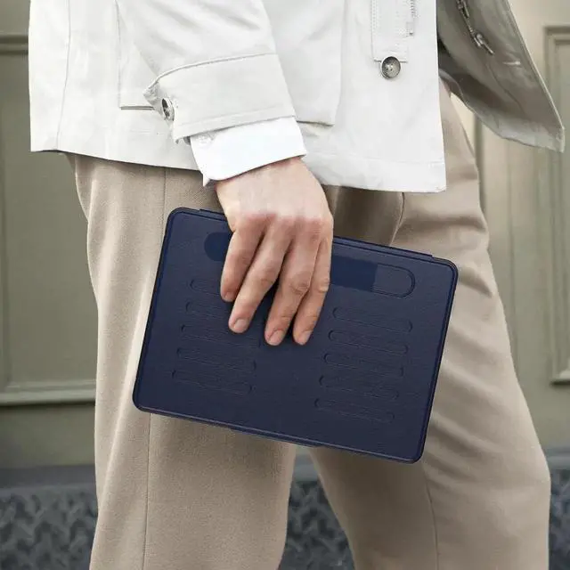 Alt view image 2 of 5 - JAENFONG Strong Magnetic Case for iPad 9th 8th 7th Generation 10.2 inch, Protective Cover with Auto Wake/Sleep, Multi-Angle Stand, Pencil Holder, Card Slots for iPad 9th Gen Case (Blue)