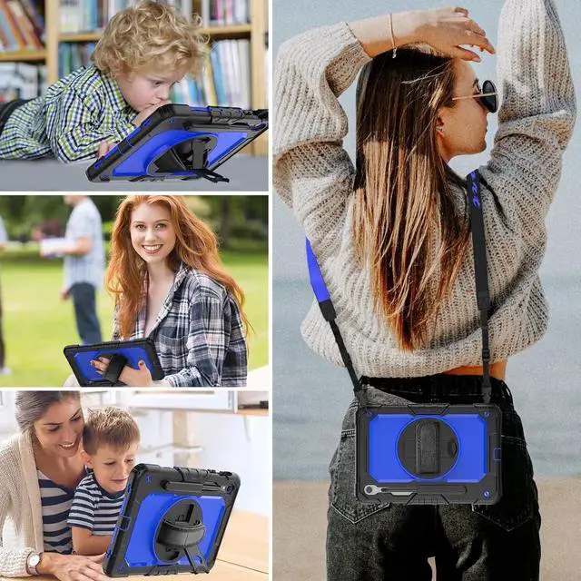 Alt view image 5 of 5 - JAENFONG Protective for Galaxy Tab S9 / S9 FE 5G Case with Hand Strap/Screen Protector/Pen Holder, Heavy Duty Shockproof Galaxy S9 FE Tablet Case 10.9 / 11, Blue