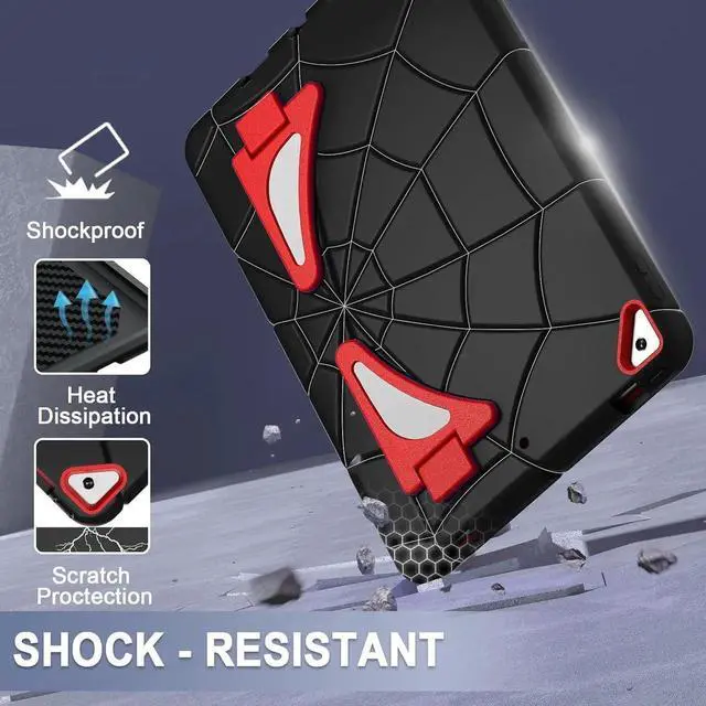 Alt view image 2 of 7 - JAENFONG Pad 9th Generation Case for Kids Pad 8th 7th Generation Case Pad 10.2 case with Sturdy Kickstands, Heavy Duty Shockproof Case for Kids Children Boys(Black+Blue)