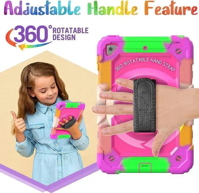 Alt view image 3 of 7 - JAENFONG Case for iPad Pro 11 4th/ 3rd/ 2nd/ 1st Generation 2022/2021/2020/2018, Heavy Duty Shockproof Protective Case with Screen Protector, Rotating Stand, Hand/Shoulder Strap, Sky Blue