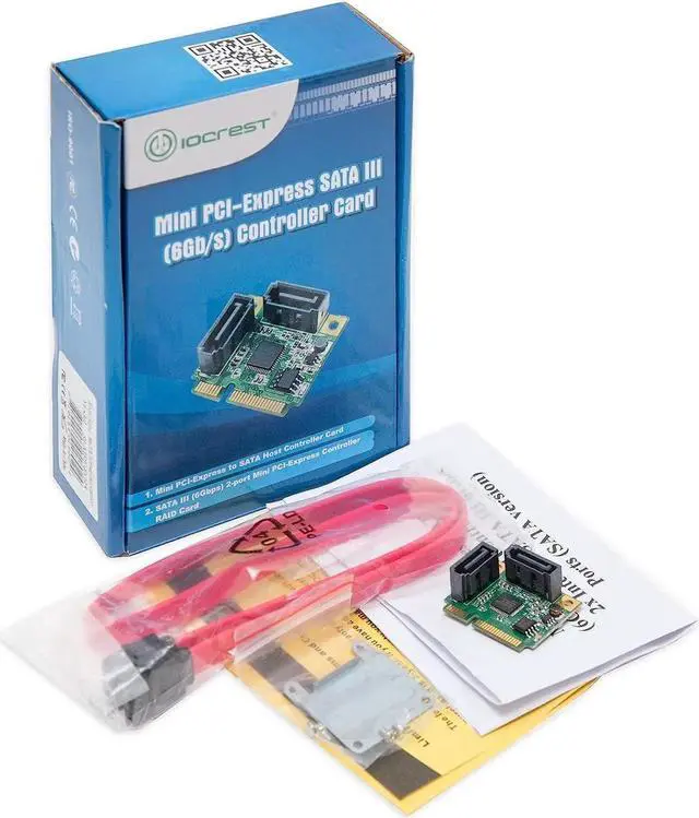 Alt view image 7 of 7 - JAENFONG Mini PCIe to SATA III 2 Ports Raid Adapter Card ASMedia 1061R for Ipfs Mining and Adding SATA 3.0 Devices