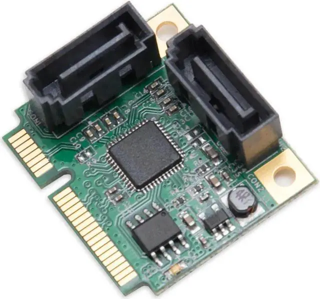 Alt view image 5 of 7 - JAENFONG Mini PCIe to SATA III 2 Ports Raid Adapter Card ASMedia 1061R for Ipfs Mining and Adding SATA 3.0 Devices