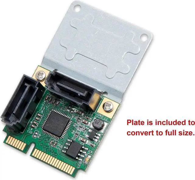 Alt view image 3 of 7 - JAENFONG Mini PCIe to SATA III 2 Ports Raid Adapter Card ASMedia 1061R for Ipfs Mining and Adding SATA 3.0 Devices