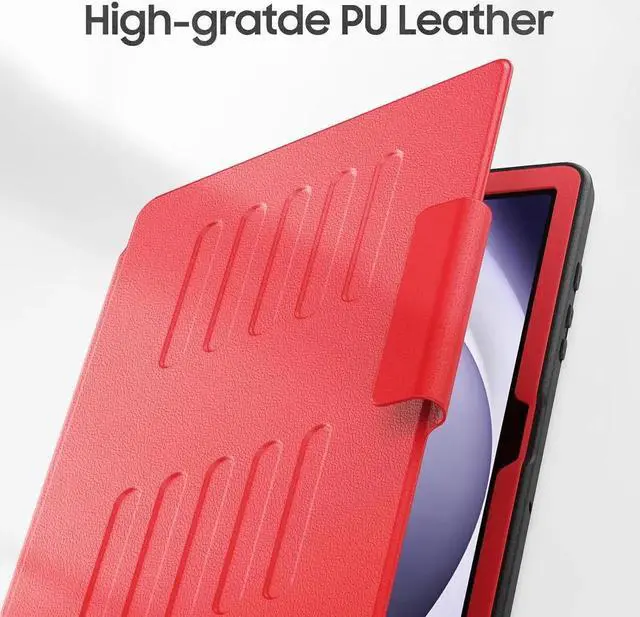 Alt view image 5 of 7 - JAENFONG for Galaxy Tab A9+ Plus Case 11 inch with Strong Magnetic, Protective Cover with Multi-Angle Stand, Upgrade PU Leather for A9+ Plus Tablet Case SM-X210 X216 X218, Red