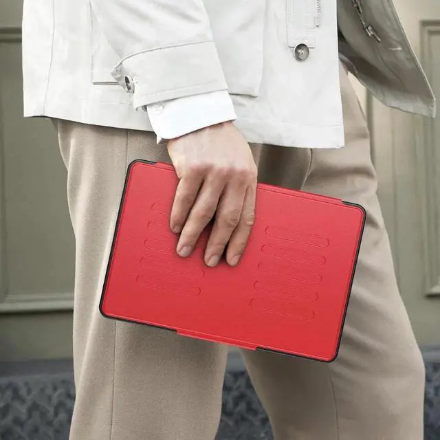 Alt view image 3 of 7 - JAENFONG for Galaxy Tab A9+ Plus Case 11 inch with Strong Magnetic, Protective Cover with Multi-Angle Stand, Upgrade PU Leather for A9+ Plus Tablet Case SM-X210 X216 X218, Red