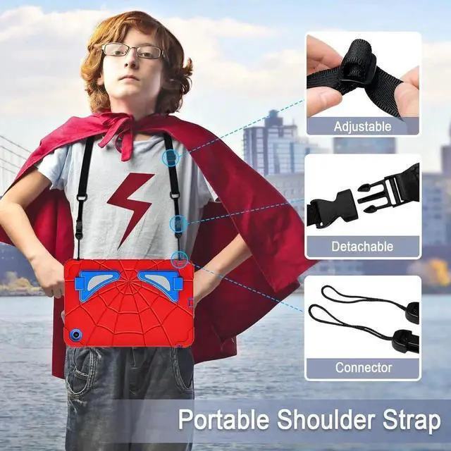 Alt view image 5 of 7 - JAENFONG Galaxy Tab A9 Plus Case Galaxy Tab A9 Plus 11 Case Kids 2023 Tablet Cases with Screen Protector Stand Thickned Cornor Impact Protection Tab A9+ Case 11 Inch, Blue Red