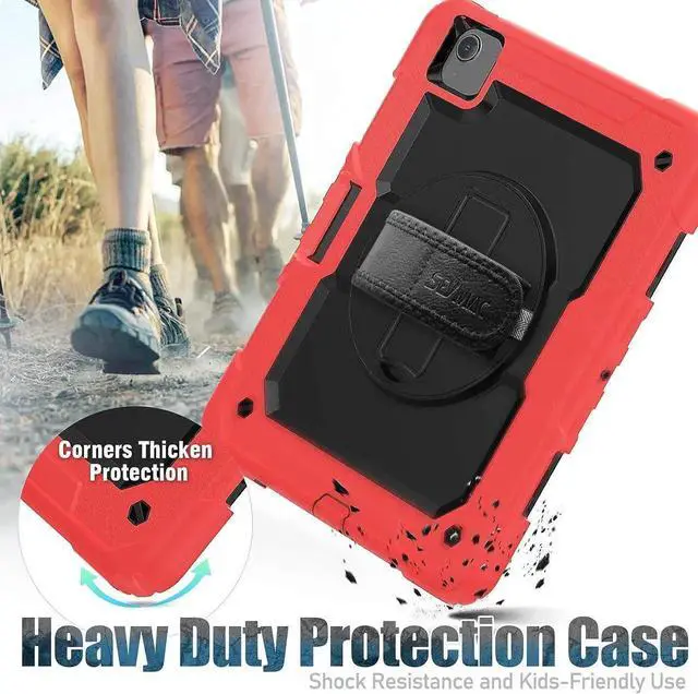 Alt view image 4 of 7 - JAENFONG iPad Air Case 4th Generation, iPad Air 10.9 Case 2020, Heavy Duty Protection Shockproof Sturdy Stand Case with Hand Strap Screen Protector for iPad Air 4 /iPad Pro 11 2020/2018