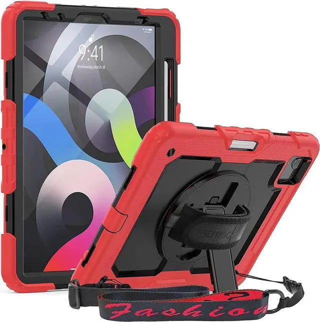 Main image of JAENFONG iPad Air Case 4th Generation, iPad Air 10.9 Case 2020, Heavy Duty Protection Shockproof Sturdy Stand Case with Hand Strap Screen Protector for iPad Air 4 /iPad Pro 11 2020/2018