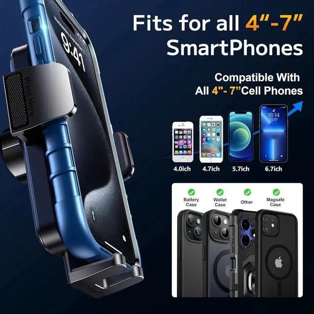 Alt view image 6 of 7 - Phone Holders for your Car [Long Flexible Neck] Car Phone Mount [Anti-Shake Stabilizer] Cell Phone Holder Car for Dashboard Windshield Automotive Accessories Fit for iPhone Android Smartphone