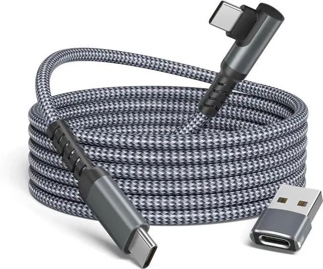 Main image of iPhone 16e 15 Pro Max Plus Charger Cable 3.3FT USB C to Type C Cord 100W Right Angle 90 Degree with USB Adapter PD Fast Charging Cord for S25 S24 iPad mini 8 iPad 12th Air 7th