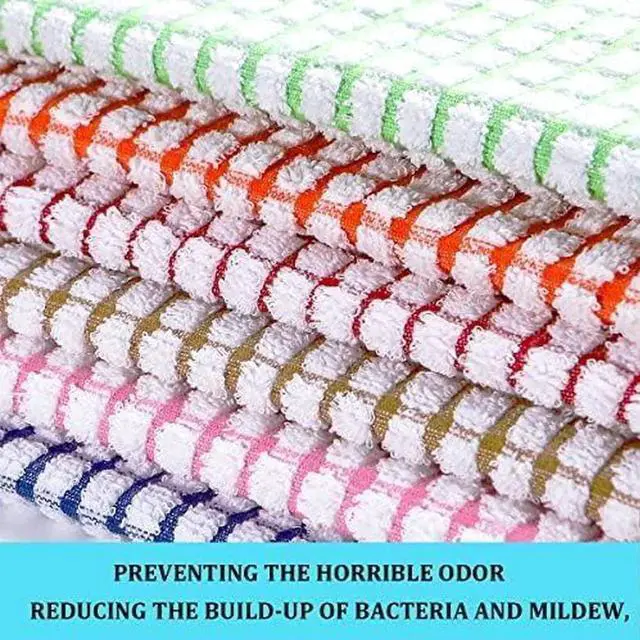 Alt view image 2 of 6 - Kitchen Dish Towels 16 Inch x 25 Inch Bulk Cotton Kitchen Towels 6 Pack Dish Cloths for Dish Rags for Drying Dishes Clothes and Dish Towels