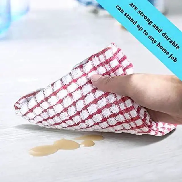 Alt view image 6 of 6 - Kitchen Dish Towels 16 Inch x 25 Inch Bulk Cotton Kitchen Towels 6 Pack Dish Cloths for Dish Rags for Drying Dishes Clothes and Dish Towels