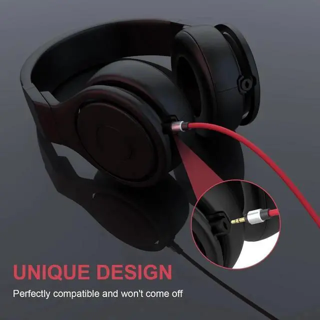 Alt view image 5 of 7 - Replacement 3.5mm to 3.5mm & 6.5mm Aux Auxiliary Audio Cable Headphone Extension Cord Compatible with Monster Beats Solo Pro Detox by Dr Dre Headphones (Red)