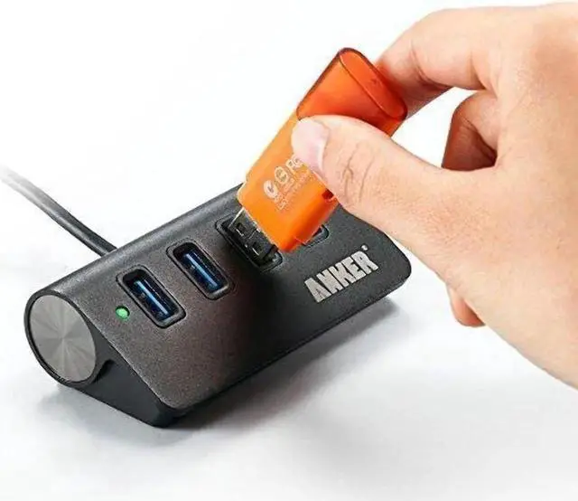 Alt view image 3 of 5 - 4-Port USB 3.0 Unibody Aluminum Portable Data Hub with 2ft USB 3.0 Cable for MacBook Mac Pro/mini iMac XPS Surface Pro Notebook PC USB-Flash Drives Mobile HDD and More