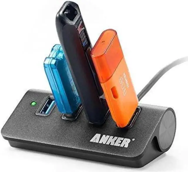 Alt view image 2 of 5 - 4-Port USB 3.0 Unibody Aluminum Portable Data Hub with 2ft USB 3.0 Cable for MacBook Mac Pro/mini iMac XPS Surface Pro Notebook PC USB-Flash Drives Mobile HDD and More