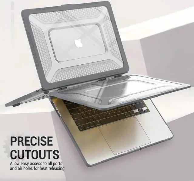 Alt view image 3 of 6 - JAENFONG MBook Air 15 inch Case 2023 Release A2941 M2 Chip, Shock-Absorbing Protection Case with Folding Stand &Mouse Pad/Bag for MBook Air 15\u201d A2941 M2 Chip (Gray)