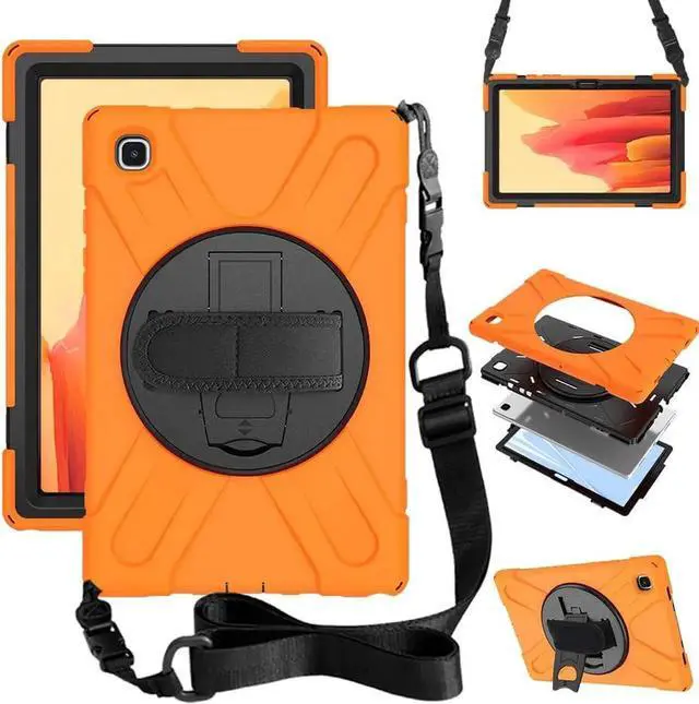 Main image of JAENFONG Galaxy Tab A7 10.4'' Case with Screen Protector 2022/2020, Samsung Tab A7 Heavy Duty Shockproof Case with Kickstand Hand Strap and Shoulder Strap for SM-T500/T505/T507/T509,Orange