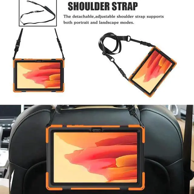 Alt view image 2 of 5 - JAENFONG Galaxy Tab A7 10.4'' Case with Screen Protector 2022/2020, Samsung Tab A7 Heavy Duty Shockproof Case with Kickstand Hand Strap and Shoulder Strap for SM-T500/T505/T507/T509,Orange