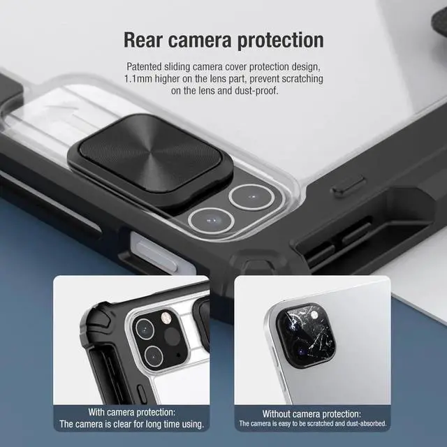 Alt view image 7 of 7 - JAENFONG Case for 2024 iPad Pro 11-Inch M4 (2024, 5th Gen), Durable Shockproof Strong Protective Cover with 360° Rotating Stand - Hand Strap - Shoulder Strap - Pencil Holder