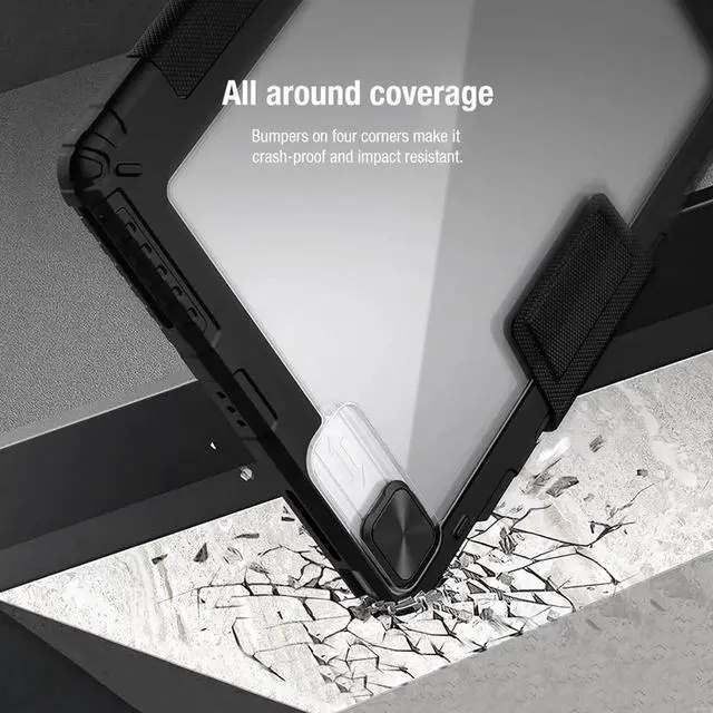 Alt view image 2 of 7 - JAENFONG Case for 2024 iPad Pro 11-Inch M4 (2024, 5th Gen), Durable Shockproof Strong Protective Cover with 360° Rotating Stand - Hand Strap - Shoulder Strap - Pencil Holder