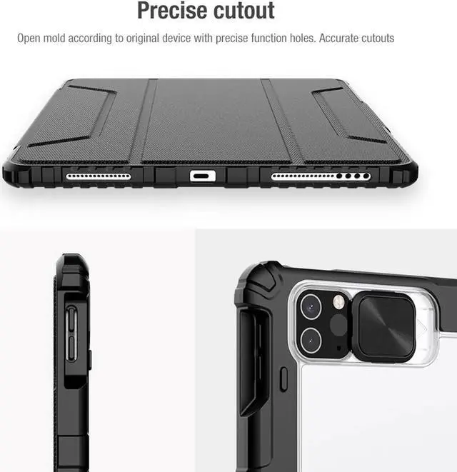 Alt view image 3 of 7 - JAENFONG Case for 2024 iPad Pro 11-Inch M4 (2024, 5th Gen), Durable Shockproof Strong Protective Cover with 360° Rotating Stand - Hand Strap - Shoulder Strap - Pencil Holder