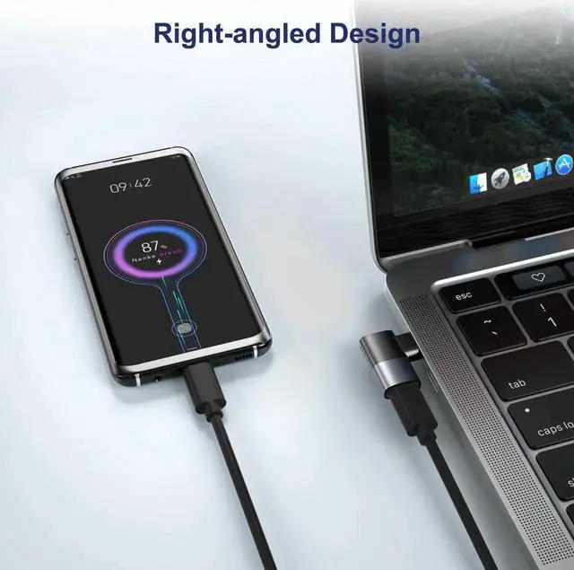 Alt view image 7 of 7 - 90 Degree USB C Adapter 3Pack Right Angle USBC Male to Type C Female Extender Connector 40Gbps 100W Thunderbolt 4 3 Up&Down Extension Converter for Steam Switch iPhone 16 15 MacBook Laptop