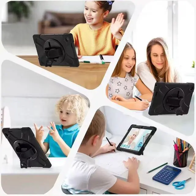 Alt view image 2 of 7 - JAENFONG Case for Tab 10.1" 2025 TB311FU/TB311XU 10.1 inch,2025 newly Released: with Screen Protector, Hand Strap, Shoulder Strap, Rotating Stand, Stylus Holder - Black