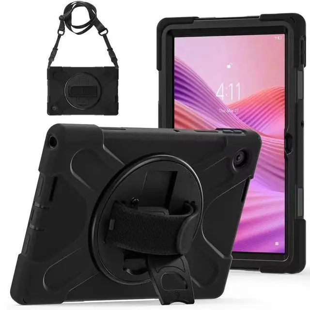 Alt view image 6 of 7 - JAENFONG Case for Tab 10.1" 2025 TB311FU/TB311XU 10.1 inch,2025 newly Released: with Screen Protector, Hand Strap, Shoulder Strap, Rotating Stand, Stylus Holder - Black